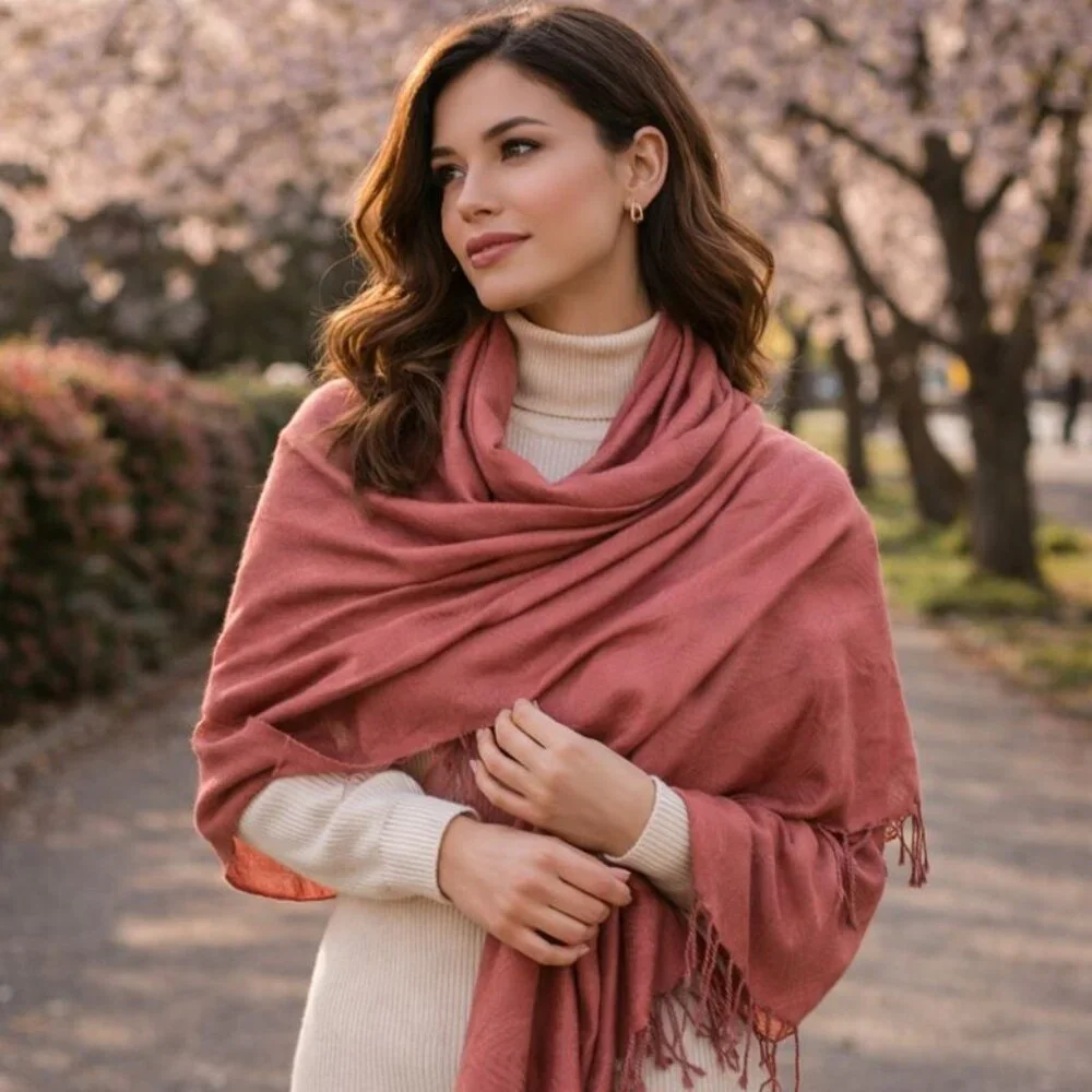 🌿 World Market Terracotta Scarf • Handcrafted Indian Artistry • Boho Chic Wrap